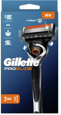 Бритвенный станок Gillette Fusion ProGlide, технология FlexBall, с 2 сменными кассетами
