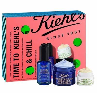 Набор для лица Kiehl's Time To Kiehl's Chill: концентрат, крем, крем для кожи вокруг глаз