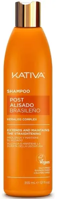 Шампунь Kativa Post Alisado Keraliss без сульфатов, для волос после кератинового выпрямления, с гиалуроновой кислотой, 355 мл, Перу