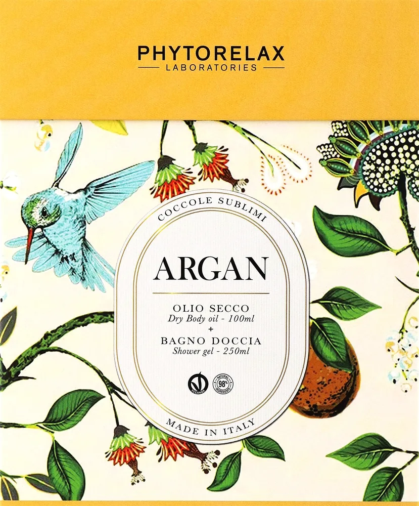 Phytorelax Laboratories Phytorelax Laboratories Argan (sh/gel/250 мл + oil/100 мл) - Набор для тела Phytorelax Argan гель для душа и масло для тела волос и лица с аргановым маслом 250+100 мл