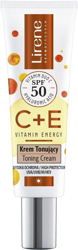 Крем для лица Lirene C + E Vitamin Energy тонирующий с SPF 50 30 мл