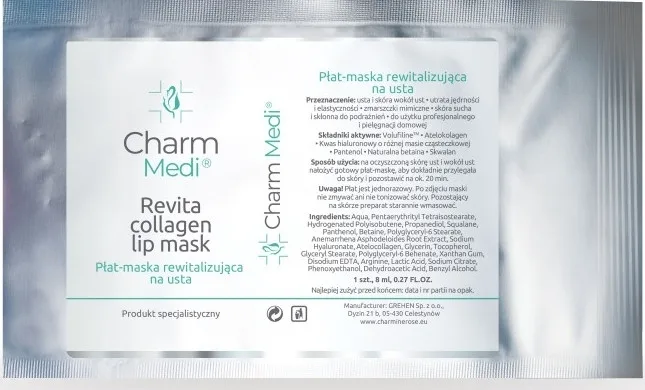 Коллагеновая маска для губ Charmine Rose Charm Medi Revita 8 мл