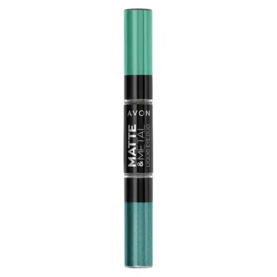 Тени для век Avon Matte и Metal Liquid Eye Duo жидкие, двойные, мини-формат, 4 мл
