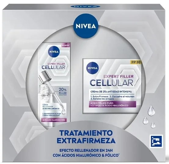 Набор для лица NIVEA Cellular Expert Filler дневной крем SPF15 и сыворотка с маслом ши для зрелой кожи 50+30 мл