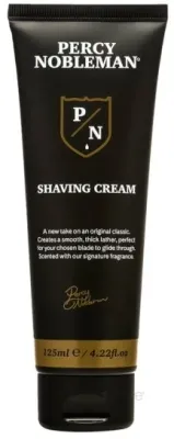 Крем для бритья Percy Nobleman Shaving Cream деликатный, с ароматом амбры и табака, 125 мл