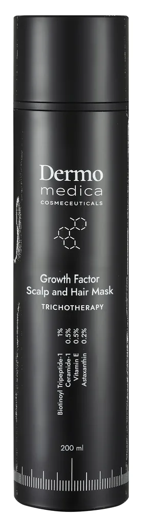 Трихологическая маска для кожи головы и волос Dermomedica Trichotherapy, биотиноил трипептид, керамиды, астаксантин, масло жожоба, 200 мл