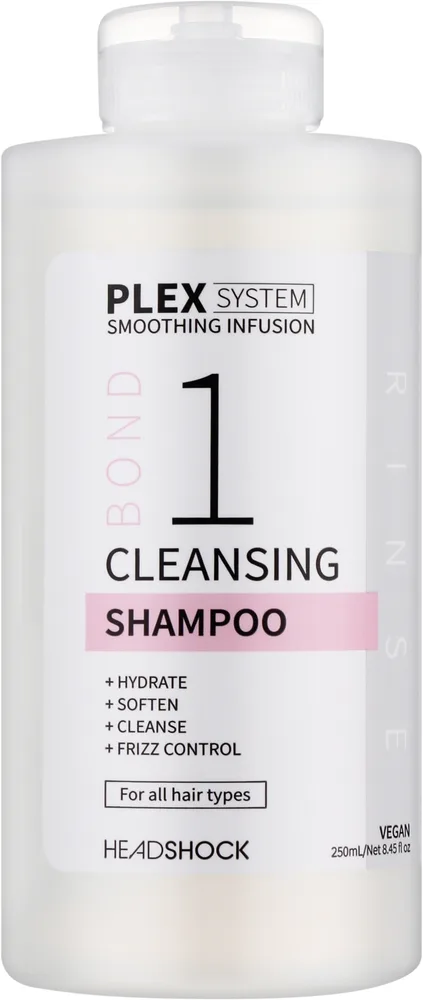 Шампунь очищающий для волос Headshock Plex System Cleansing Shampoo 1, для всех типов волос и кожи головы, 250 мл