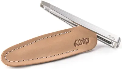 Пинцет титановый Klhip Titanium Tweezer, в кожаном футляре, 10 × 8 × 88 мм, 1 шт