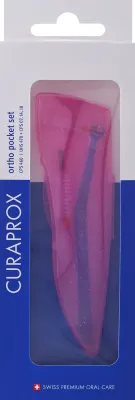 Curaprox Interdental Brushes CPS 460 Ortho Pocket Set набор межзубных ершиков для брекетов: ершики CPS 07, 14, 18, держатель UHS 470 и футляр
