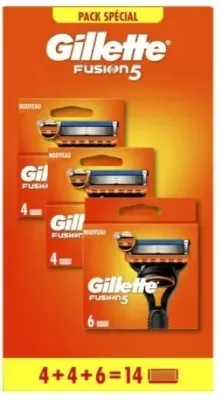 Сменные кассеты для бритвенного станка Gillette Fusion 5, пять лезвий, 14 шт