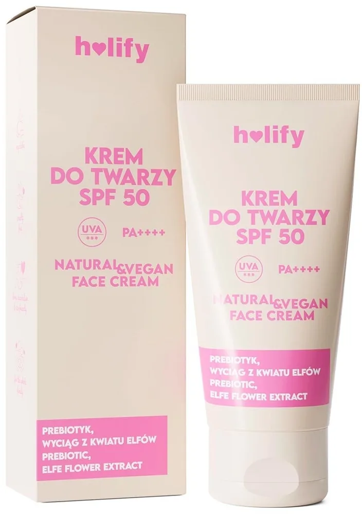 Солнцезащитный крем для лица Holify Sunscreen Cream SPF50, защита от UVA и UVB, 50 мл