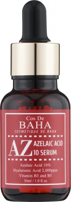 Сыворотка для лица Cos De BAHA с азелаиновой кислотой 10% против акне и купероза 30 мл
