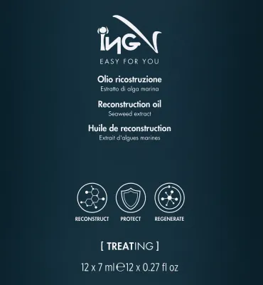 Масло для волос ING Professional Treating Reconstruction Oil восстанавливающее, для слабых, повреждённых и пористых волос, 12 x 7 мл