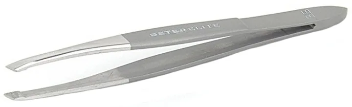 Пинцет для бровей Beter Elite Matt Satin Finish Slanted Point Tweezers со скошенными кончиками, с сатиновой отделкой, 1 шт
