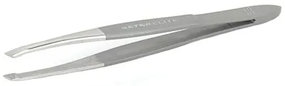 Пинцет для бровей Beter Elite Matt Satin Finish Slanted Point Tweezers со скошенными кончиками, с сатиновой отделкой, 1 шт