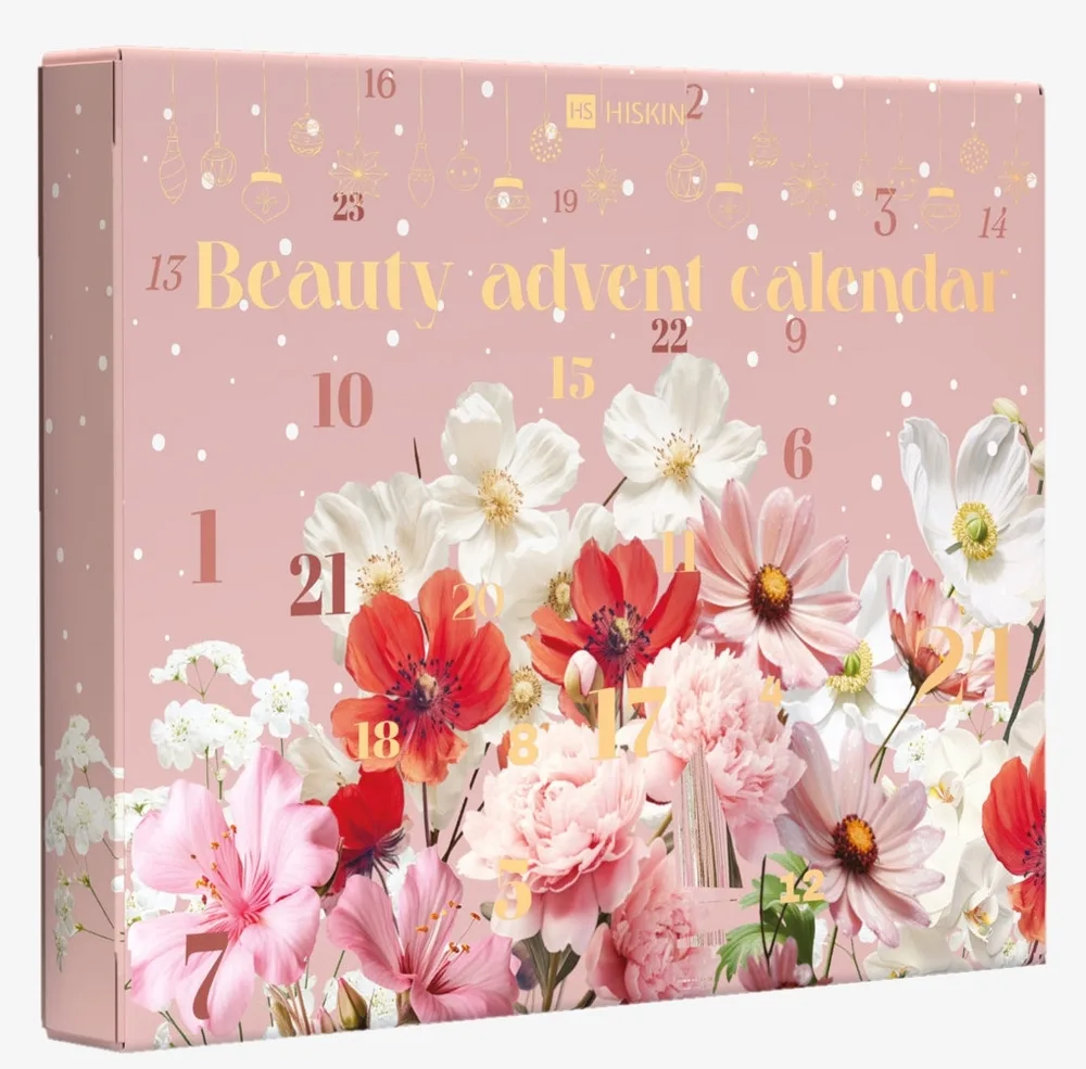 Адвент-календарь HiSkin Beauty Advent Calendar с косметикой для тела и губ и соевыми свечами, 24 продукта