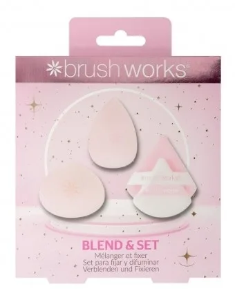 Набор Brushworks Blend & Set спонж Wonder Complexion спонж Blending Drops и пуховка для пудры