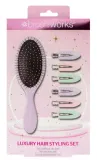 Brushworks Luxury Hair Styling Purple Set набор для укладки волос: 6 заколок + щётка, 7 предметов, заколки без заломов и массажная щётка — фото 1