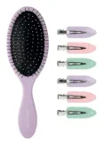 Brushworks Luxury Hair Styling Purple Set набор для укладки волос: 6 заколок + щётка, 7 предметов, заколки без заломов и массажная щётка — фото 2