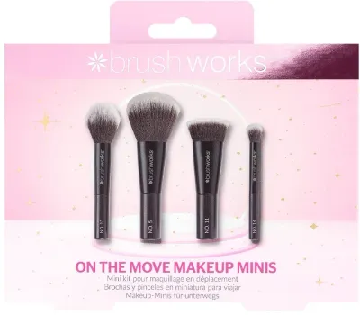 Набор мини-кистей для макияжа Brushworks On The Move Makeup Minis из 4 предметов
