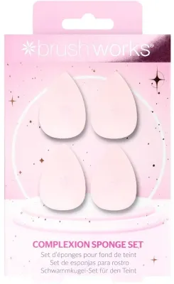 Набор спонжей для макияжа Brushworks Complexion Sponge Set, нежно-розовые, 4 шт