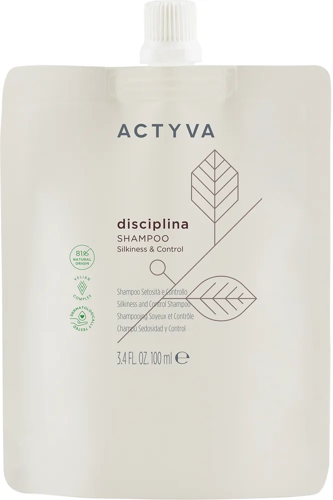 Шампунь для непослушных волос Actyva Disciplina Shampoo Pouch Bag для вьющихся волос, 100 мл, 500 мл или, 100 мл / 500 мл / 1000 мл