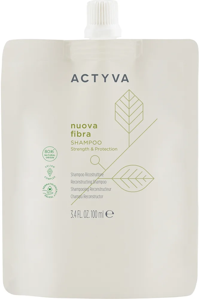 Шампунь для ослабленных и повреждённых волос Actyva Nuova Fibra Shampoo Pouch Bag против ломкости, 100 мл или, 100 мл / 1000 мл