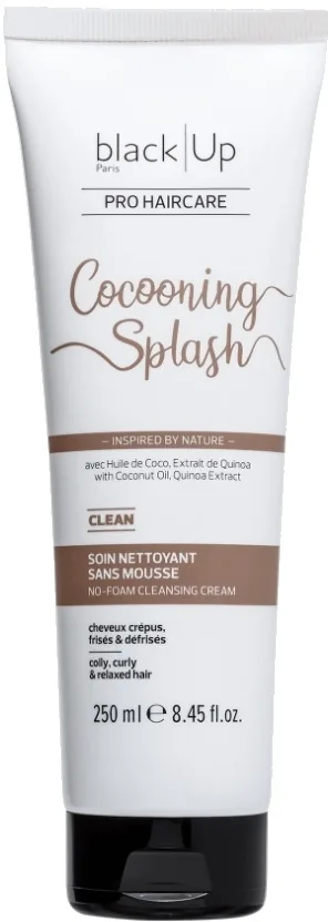 Крем для волос Black Up Cocooning Splash очищающий, без пены, с кокосовым маслом и киноа, мягкое мытьё, 250 мл