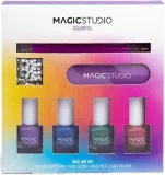 Набор для ногтей Magic Studio Colorful Nail Art лаки 4 шт пилка декоративные элементы и наклейки — фото 1