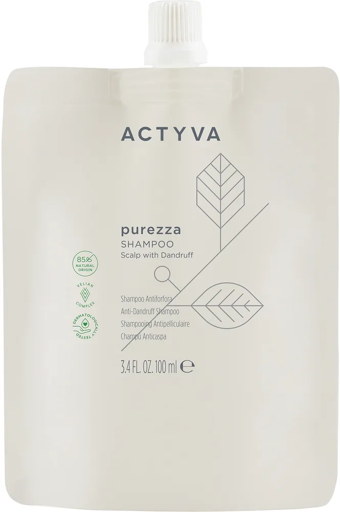 Шампунь-пилинг против перхоти Actyva Purezza Shampoo Pouch Bag, глубоко очищающий, 100 мл, 500 мл или, 100 мл / 500 мл / 1000 мл