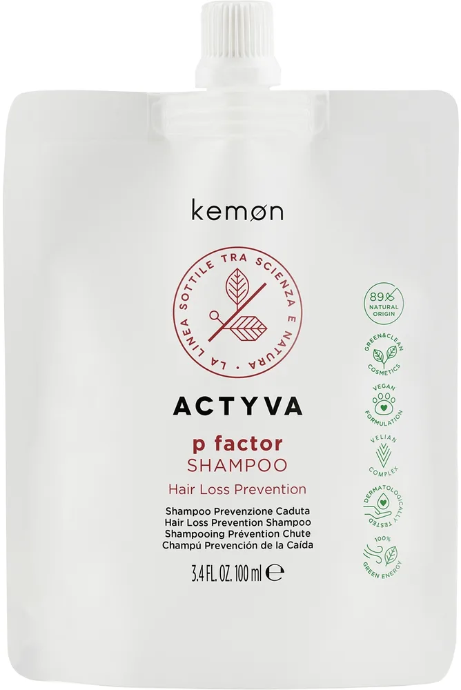 Шампунь против выпадения волос Actyva P Factor Shampoo Pouch Bag очищающий, увлажняющий, 100 мл или, 100 мл / 1000 мл