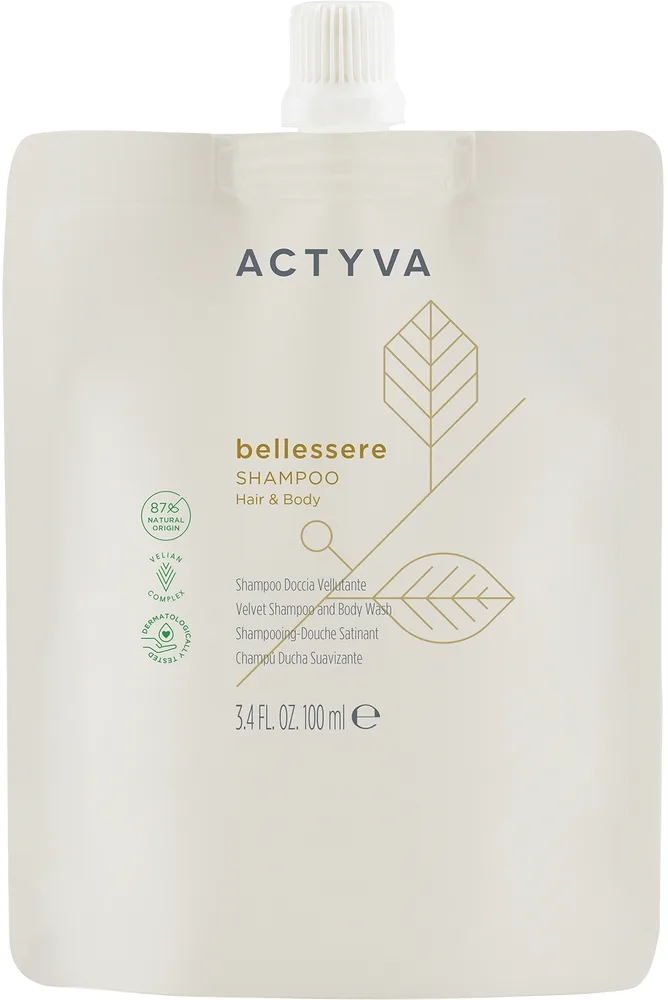 Шампунь-гель для душа Actyva Bellessere Shampoo Pouch Bag, 2 в 1 для волос и тела, 100 мл / 500 мл / 1000 мл