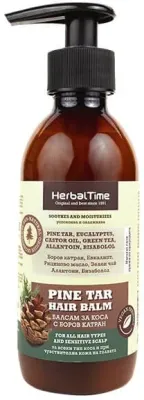 Бальзам для волос Herbal Time Pine Tar Hair Balm с сосновым дёгтем, для чувствительной кожи головы, 240 мл