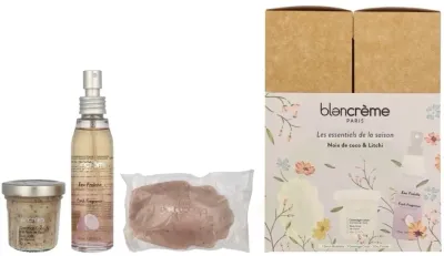 Набор Blancreme Season Essentials Coconut & Lychee ароматическая вода 50 мл скраб для тела 40 мл и мыло 70 г