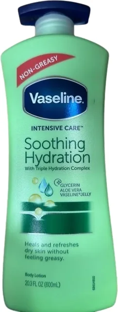 Vaseline Intensive Care лосьон для тела успокаивающий Soothing Hydration Body Lotion 600 мл, увлажняющий с алоэ для сухой кожи