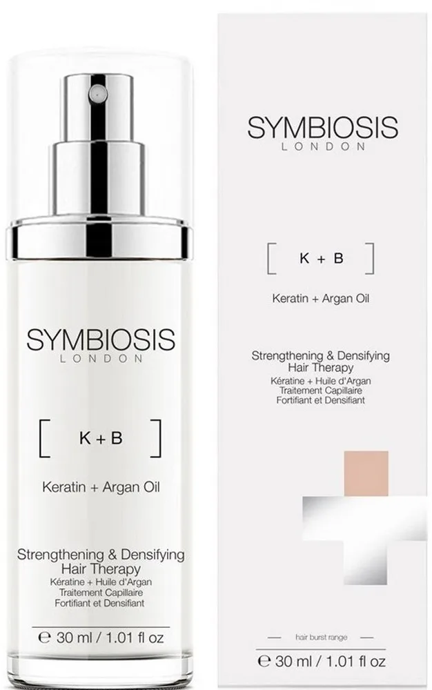 Укрепляющая маска для волос Symbiosis London Hair Burst, кератин, аргановое масло, масло сача инчи, биотин, 30 мл