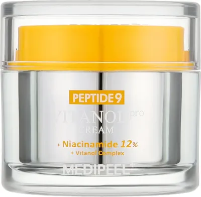 MEDIPEEL Medi-Peel Peptide 9 Vitanol Pro Cream - Лифтинг-крем для лица Medi-Peel Peptide 9 Vitanol Pro Cream с пептидами и 12% ниацинамида, 50 мл