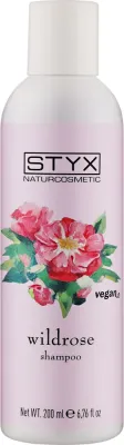 Шампунь Styx Naturcosmetic Wild Rose балансирующий, с дамасской розой, хной и водорослями, для сухих волос, 200 мл, Австрия