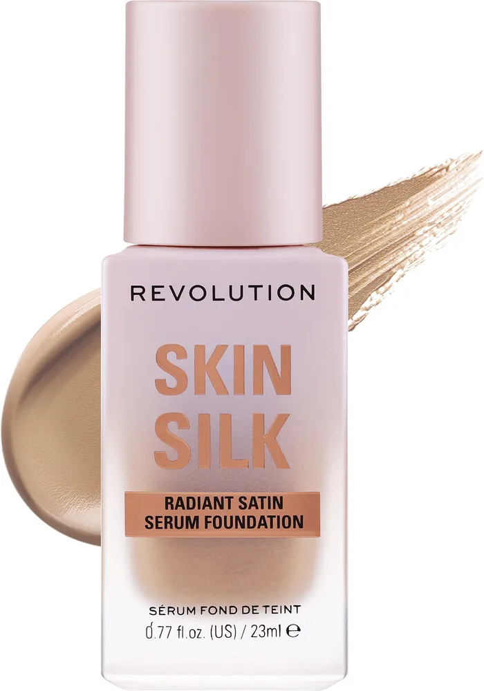Тональная основа-сыворотка Makeup Revolution Skin Slik Radiant Satin Serum Foundation сатиновая сияющая, 23 мл, оттенок F6.5N