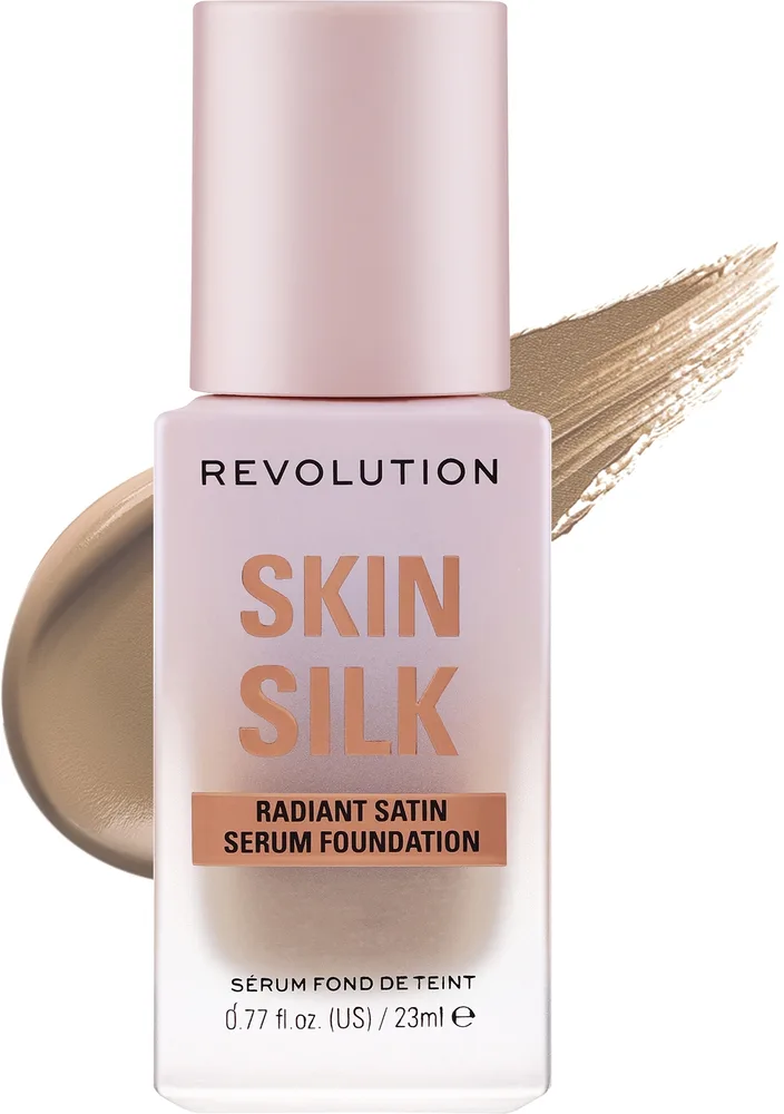 Тональная основа-сыворотка Makeup Revolution Skin Slik Radiant Satin Serum Foundation сатиновая сияющая, 23 мл, оттенок F7.2NW