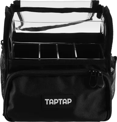 Косметичка Taptap профессиональная прозрачная ПВХ с ручкой и ремнем 22х17х22 см