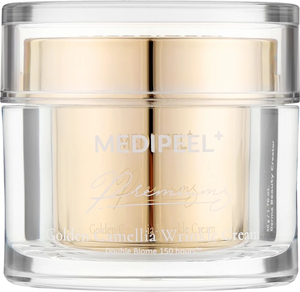 MEDIPEEL Peptide 9 Premium Gold Camellia Wrinkle Cream крем для лица антивозрастной с золотом и камелией 50 мл, против морщин, с пептидами