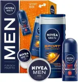 Мужской набор NIVEA Men Sport гель для душа роликовый антиперспирант и крем для лица 250+50+30 мл — фото 1
