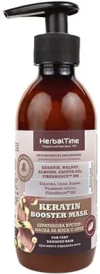 Кератиновая маска для волос Herbal Time с грецким орехом, кератин, масло миндаля и клещевины, пантенол, 240 мл