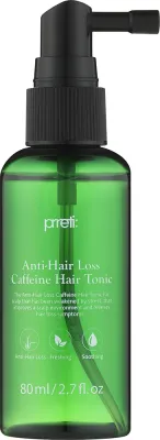 Тоник против выпадения волос Prreti Anti Hair Loss Caffeine Hair Tonic, с кофеином, несмываемый, 80 мл