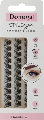 Пучки накладных ресниц Donegal Style Eye V Shape 4486, V-образные, 10 мм, 33 шт