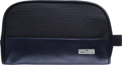 Косметичка Top Choice Activ мужская серая с синим с боковой ручкой 23х13х11 см