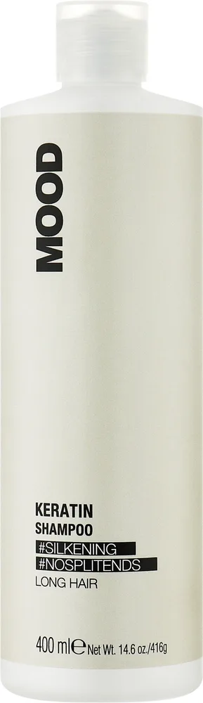 Шампунь Mood Keratin без сульфатов, с мультиминеральным комплексом на основе ферментов, для волос после кератинового выпрямления, 400 мл, Италия