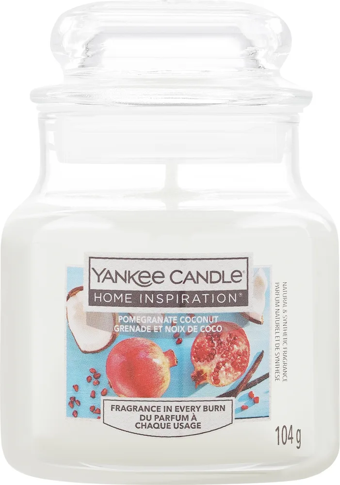 Свеча ароматическая Yankee Candle Pomegranate Coconut Home Inspiration Candle «Гранат и кокос» в банке, 104 г