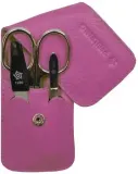 Маникюрный набор Pfeilring Solingen Manicure Travel Set 3 предмета розовый нержавеющая сталь — фото 2